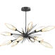 Rock Crystal LED 53.4 inch Matte Black Linear Pendant Ceiling Light in Chilled Amber, 2700K LED, Oval Starburst