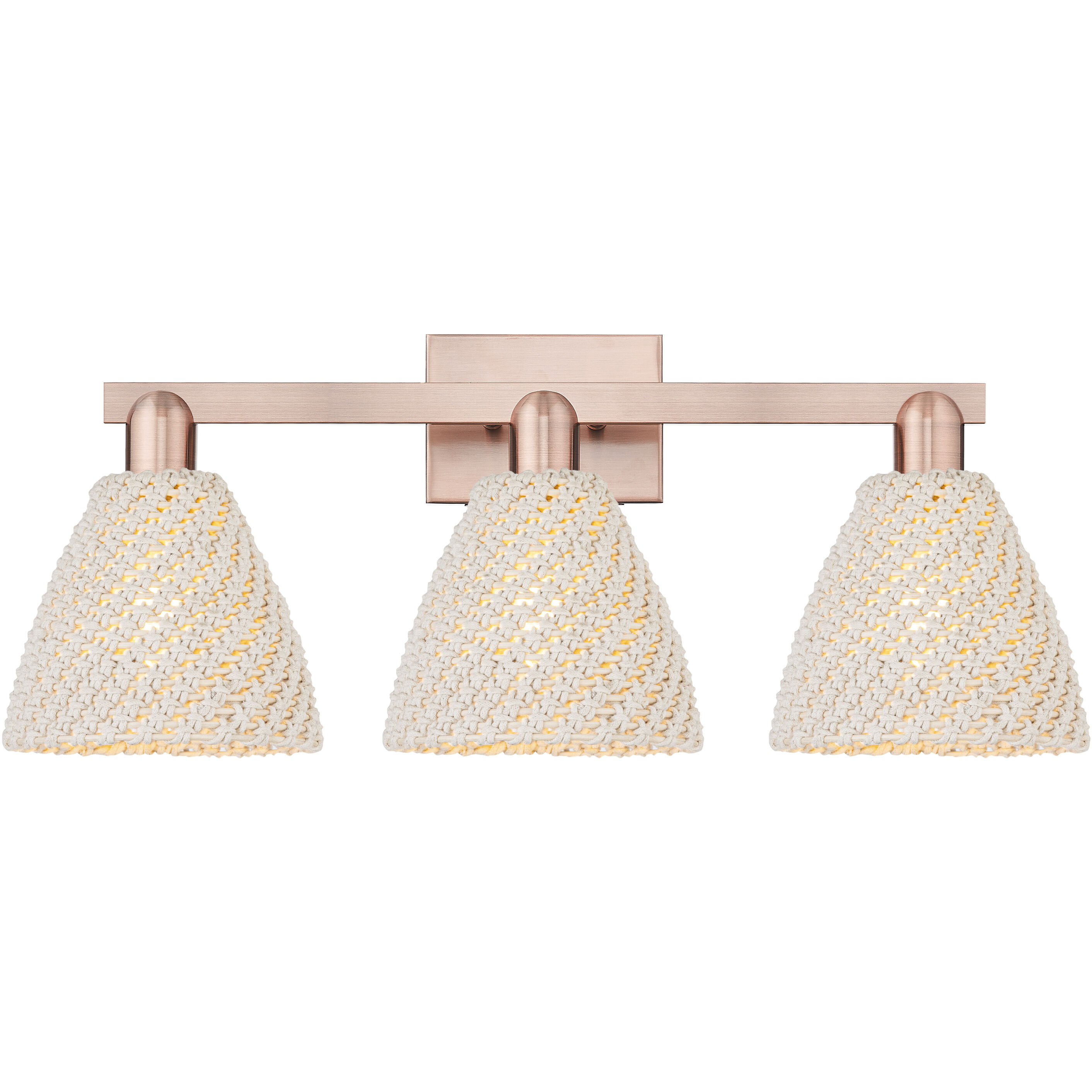 Natural Ballston Dome 3 Light 26 inch Antique Copper Bath Vanity Light Wall Light