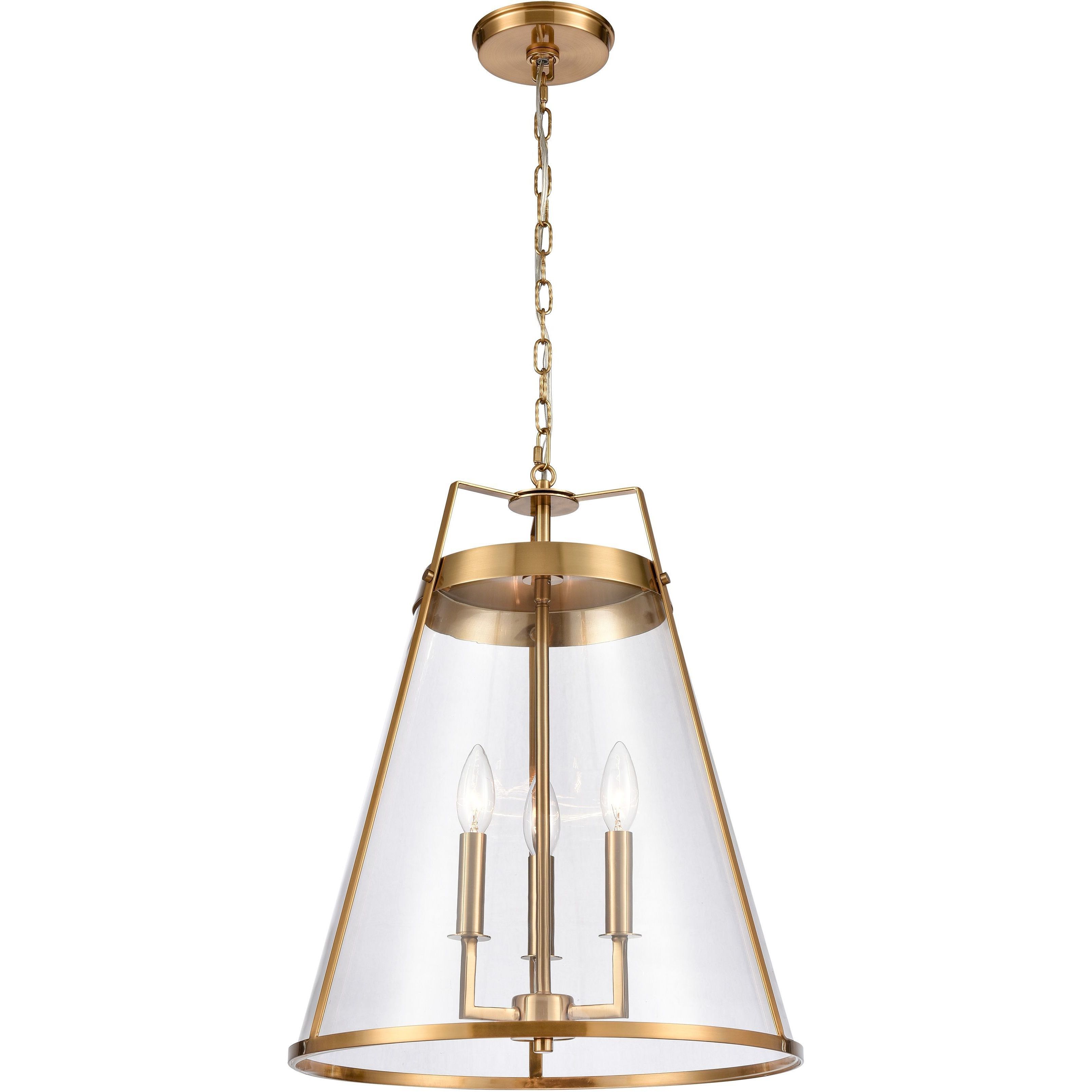 Judy 3 Light 16 inch Satin Brass Pendant Ceiling Light