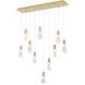Canada 10 Light 10 inch Brushed Gold Chandelier Ceiling Light