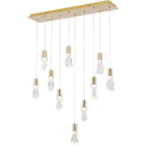 Canada 10 Light 10 inch Brushed Gold Chandelier Ceiling Light
