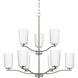 Adley 9 Light 28 inch Brushed Nickel Chandelier Ceiling Light