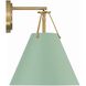 Xavier Bath Sconce Wall Light in Vibrant Gold and Green