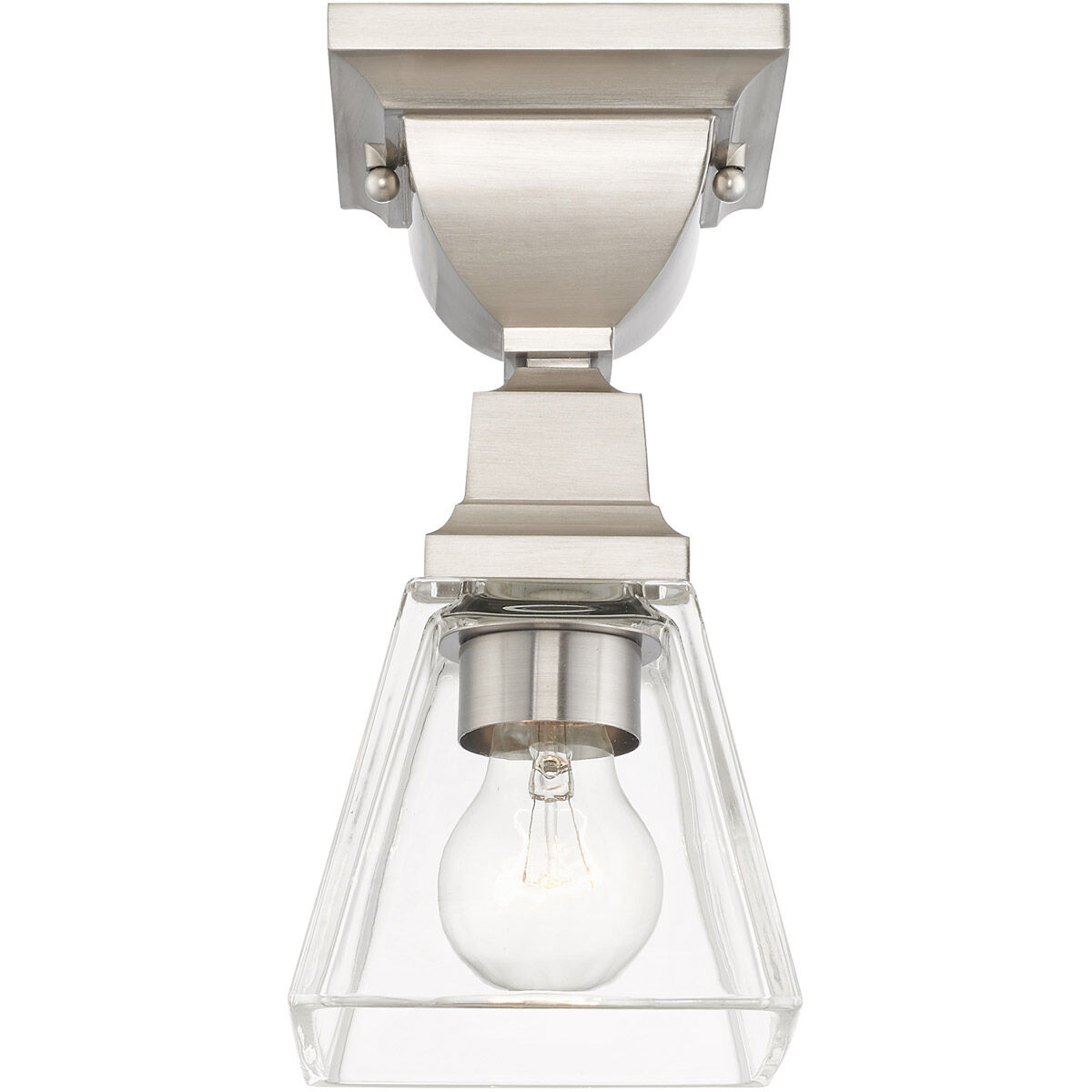 Mission 1 Light 5 inch Brushed Nickel Flush Mount Ceiling Light