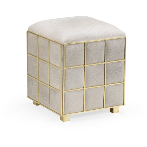 Wildwood 21 inch Natural Light Gray/Polished Brass Ottoman