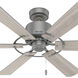 Gilrock 52 inch Matte Silver with Light Gray Oak/Warm Grey Oak Blades Ceiling Fan