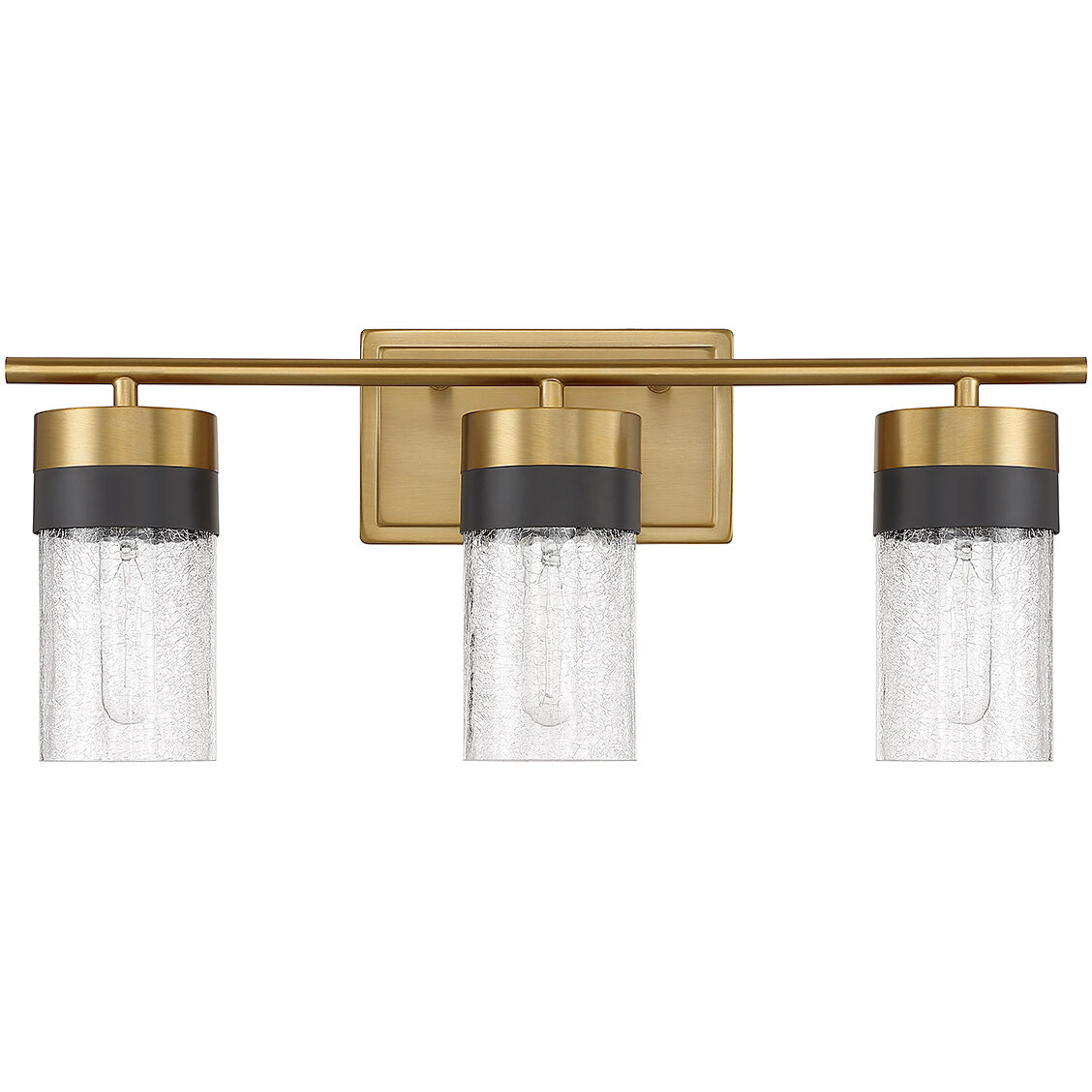 Brickell 3 Light 22 inch Warm Brass Bathroom Vanity Light Wall Light