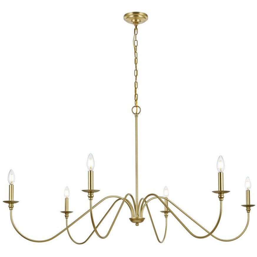Rohan 6 Light 54 inch Brass Chandelier Ceiling Light