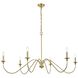 Rohan 6 Light 54 inch Brass Chandelier Ceiling Light
