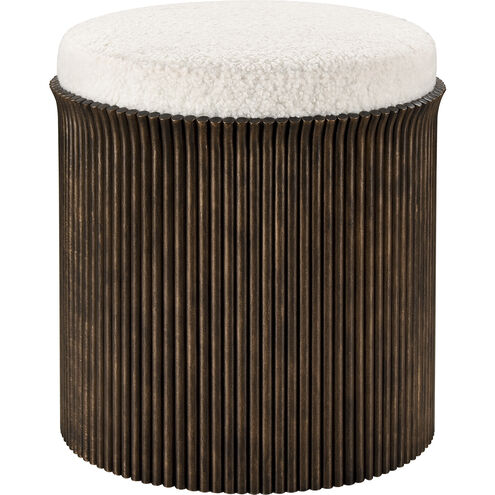 Daphne 19 inch Aged Bronze and White Accent Stool