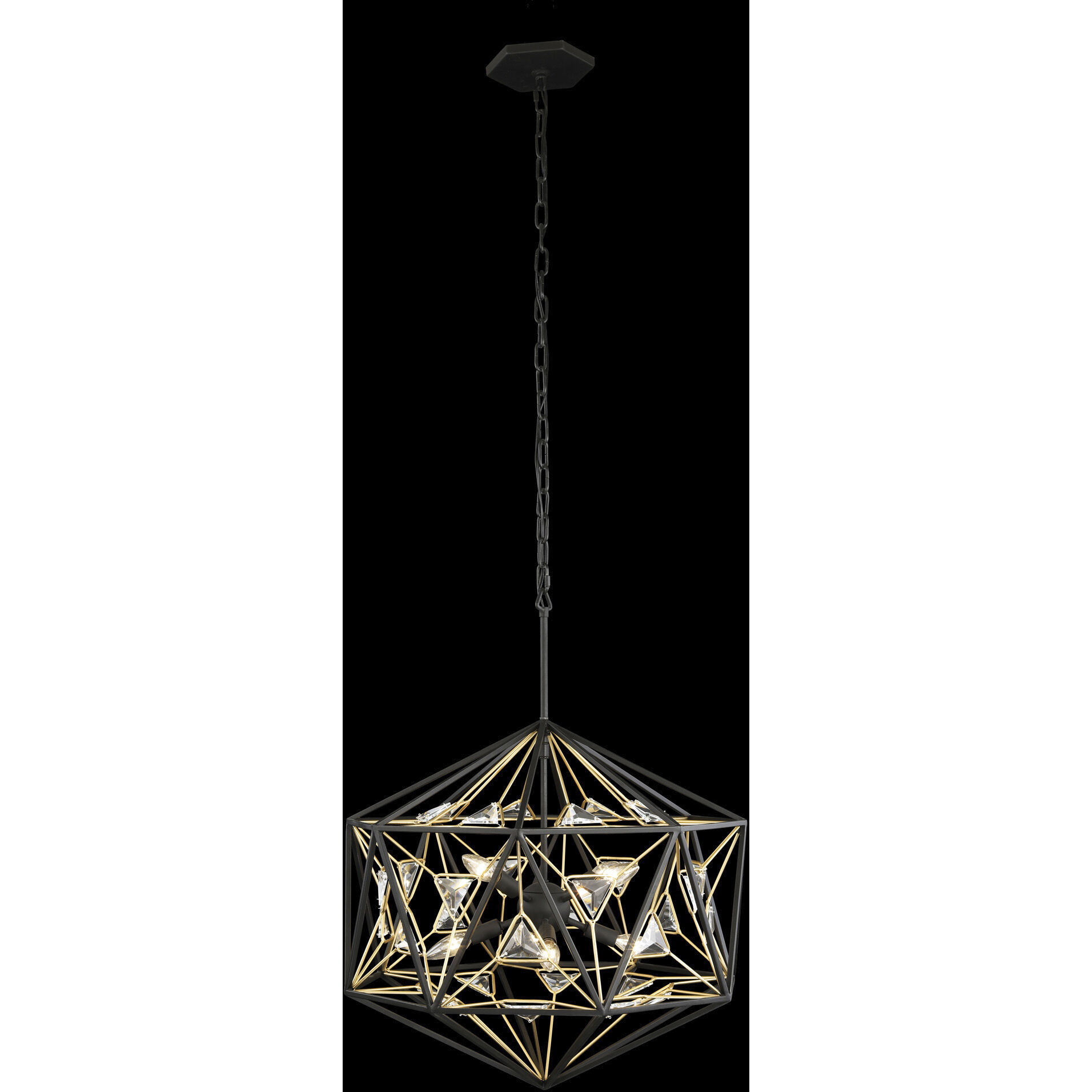 Marcia 8 Light 24 inch Matte Black and French Gold Pendant Ceiling Light