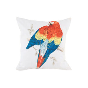 Red Parrot 24 X 24 inch Handpainted Art Pillow