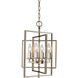 El Capitan 4 Light 14 inch Antique Silver Leaf Pendant Ceiling Light