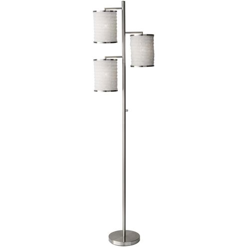 Bellows 74 inch 60.00 watt Brushed Steel Tree Floor Lamp Portable Light