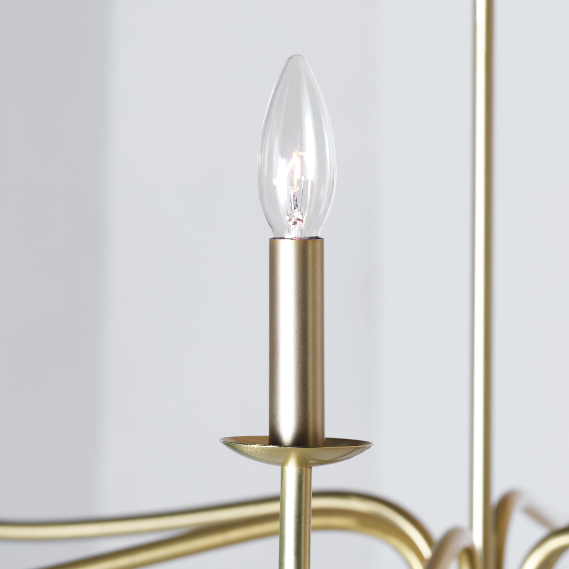 Abells 6 Light 40.13 inch Satin Brass Chandelier Ceiling Light