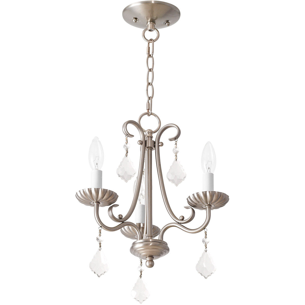 Daphne 3 Light 13.88 inch Brushed Nickel Mini Chandelier Ceiling Light