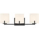 Mirelle 3 Light 25 inch Dark Matte Black Vanity Wall Light