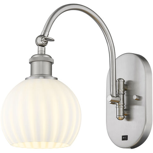 Ballston White Venetian 1 Light 6 inch Brushed Satin Nickel Sconce Wall Light