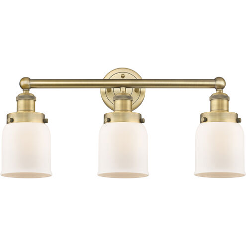 Bell 3 Light 24.5 inch Brushed Brass Bath Vanity Light Wall Light in Matte White