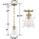 Voss 1 Light 5.75 inch Luxe Gold Semi Flush Ceiling Light