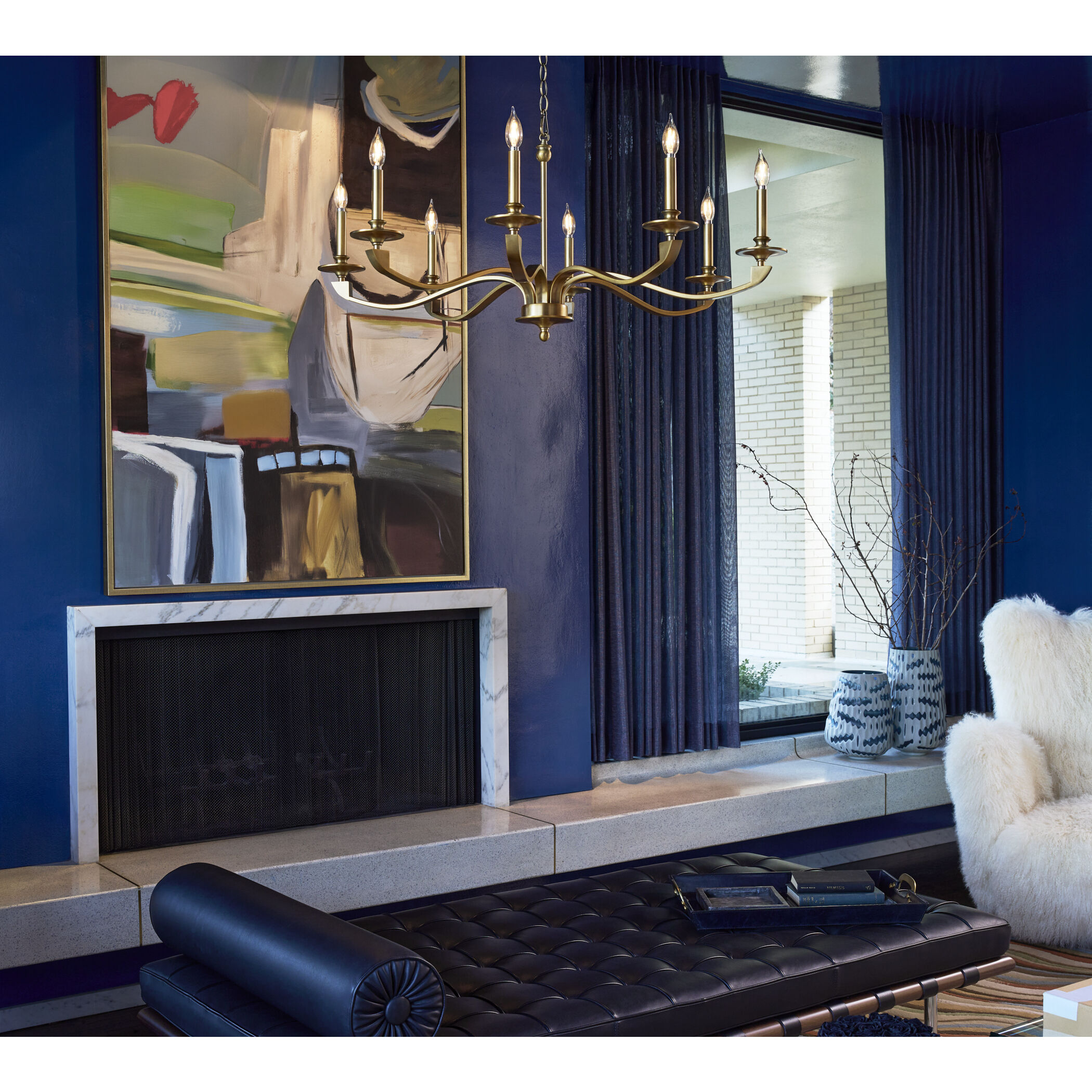 Chantelle 8 Light 40 inch Brushed Brass Chandelier Ceiling Light