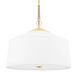 White Plains 3 Light 22.25 inch Aged Brass Pendant Ceiling Light