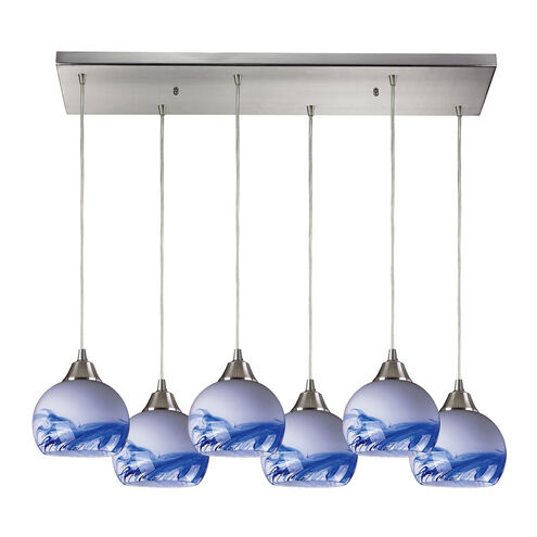 Kas 6 Light 30 inch Satin Nickel Multi Pendant Ceiling Light, Configurable