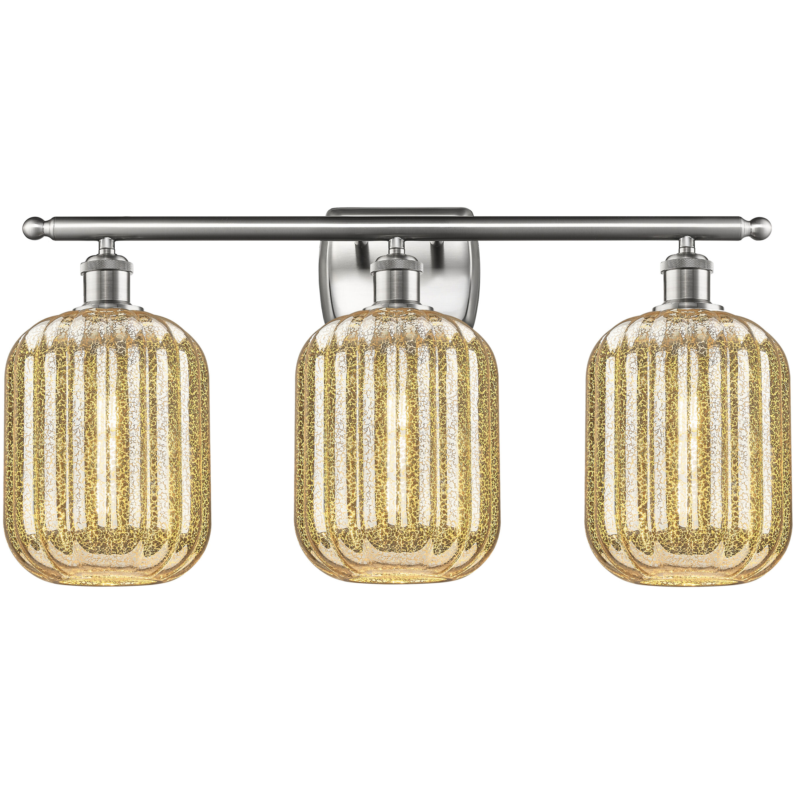 Ballston Preston 3 Light 26.75 inch Brushed Satin Nickel Bath Vanity Light Wall Light in Mercury