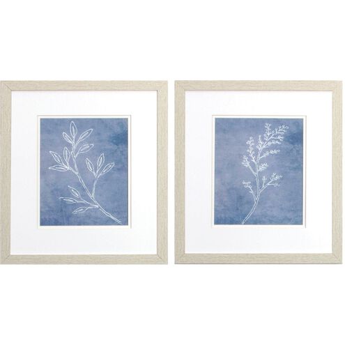 Florals Collection Blue Framed Art