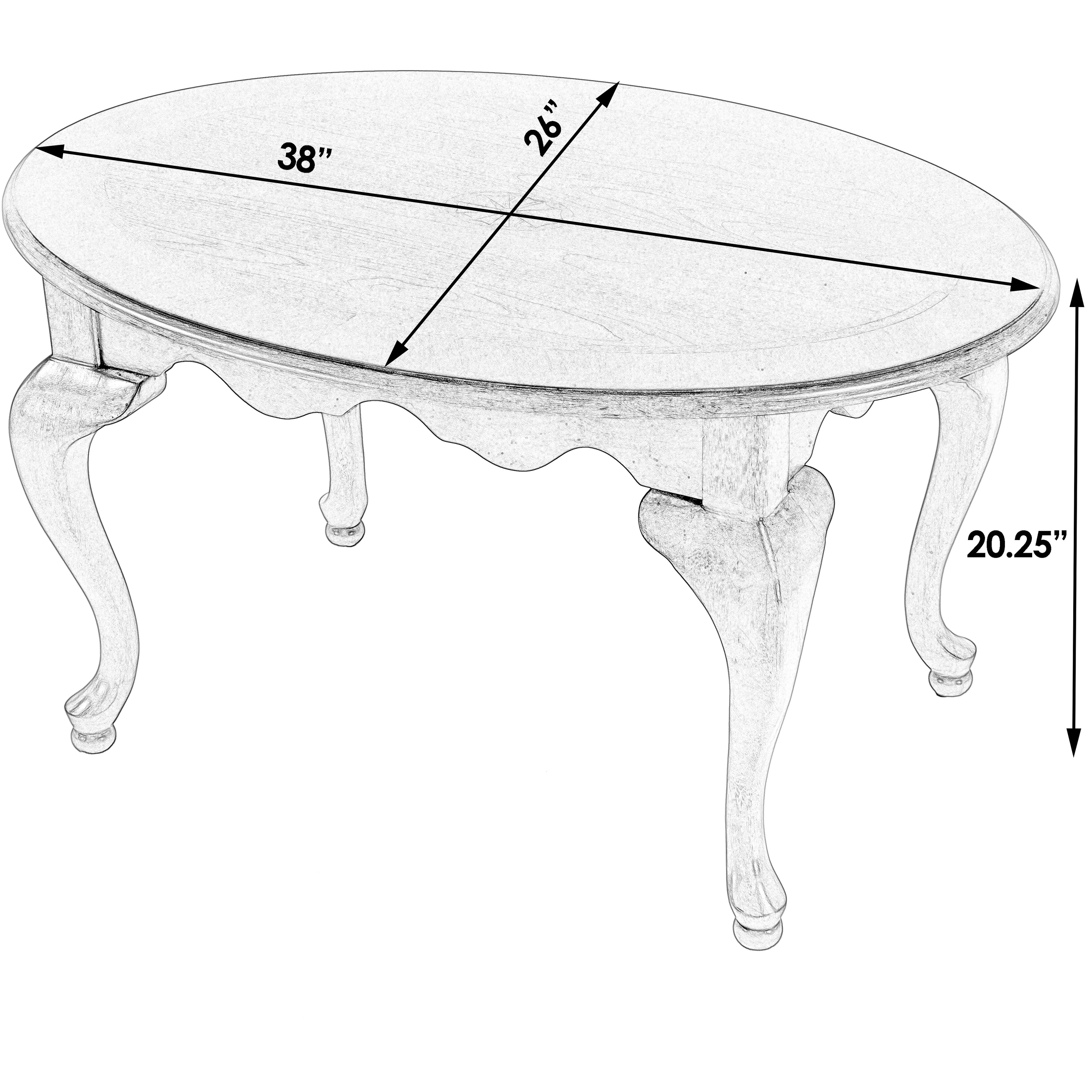 Grace Oval 4 Legs Coffee Table in Medium Brown