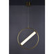 Flare LED 6.25 inch Black and Soft Gold Single Pendant Ceiling Light
