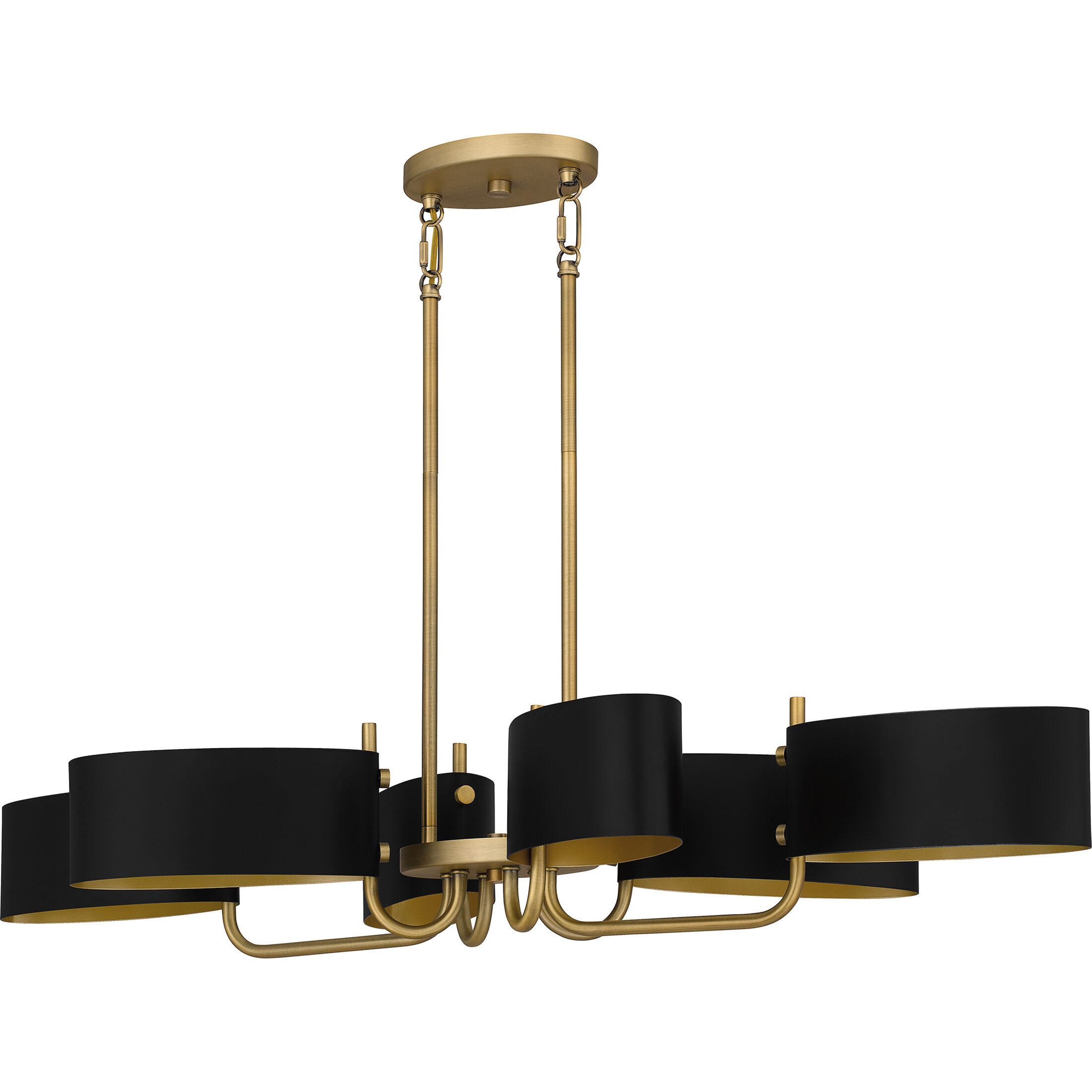 Madden 6 Light 41.5 inch Aged Brass Island Light Ceiling Light