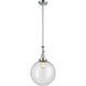 Franklin Restoration Beacon 1 Light 12 inch Polished Chrome Mini Pendant Ceiling Light in Incandescent, Seedy, Franklin Restoration