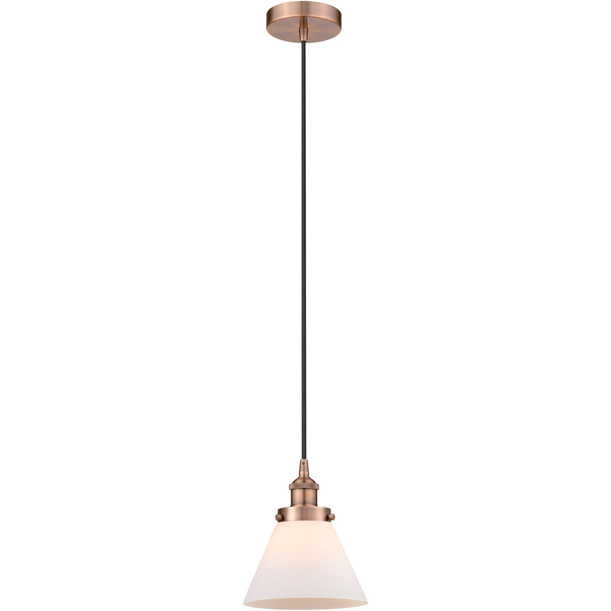 Edison Cone 1 Light 8 inch Antique Copper Mini Pendant Ceiling Light