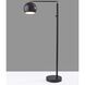 Ashbury 46 inch 60.00 watt Black with Antique Brass Accents Floor Lamp Portable Light, Simplee Adesso 