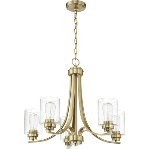Bolden 5 Light 24 inch Satin Brass Chandelier Ceiling Light in Clear Seeded