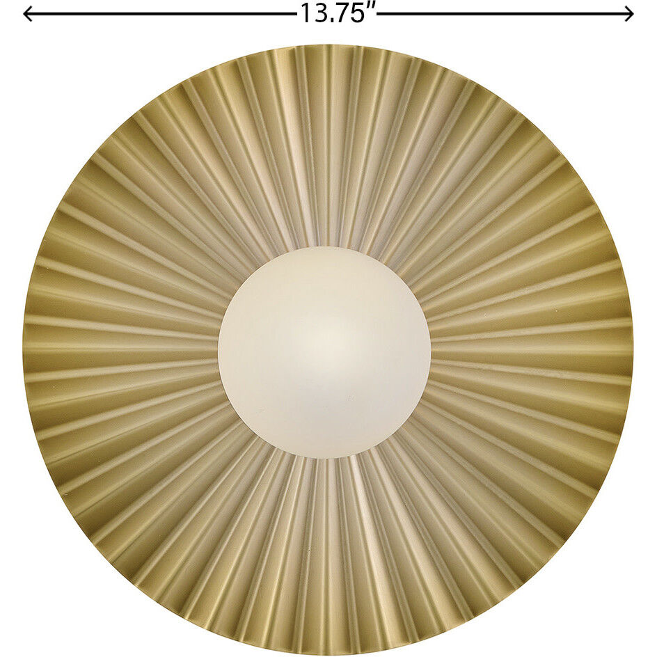 Stevie 1 Light 13.75 inch Lacquered Brass Flush Mount Ceiling Light, Medium