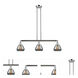 Franklin Restoration Fulton 3 Light 39 inch Polished Chrome Island Light Ceiling Light in Plated Smoke Glass, Franklin Restoration