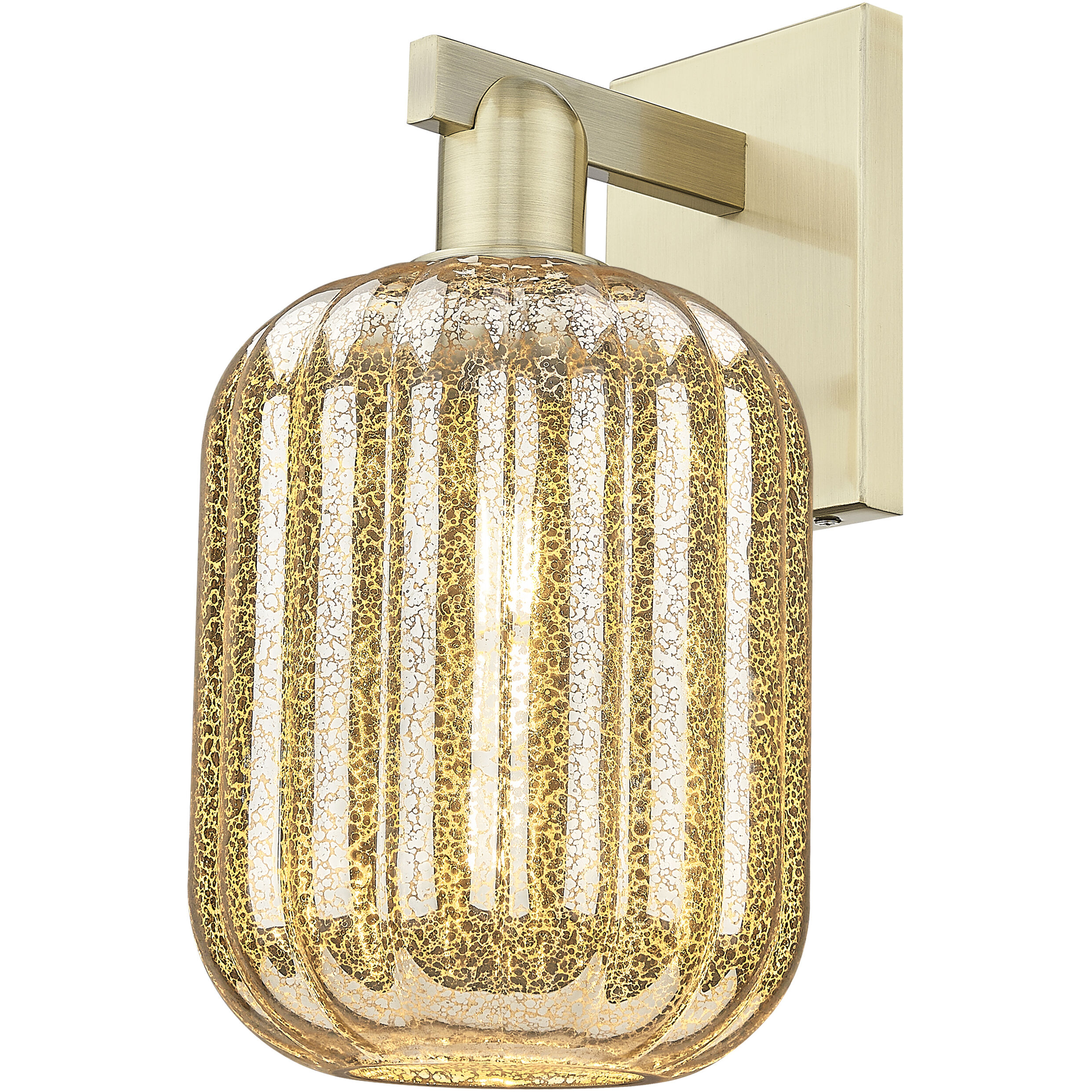 Preston Sconce Wall Light in Antique Brass, Mercury Glass