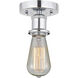 Edison Bare Bulb 1 Light 2 inch Polished Chrome Semi-Flush Mount Ceiling Light