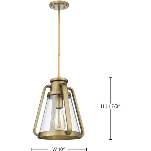 Everett 1 Light 10 inch Natural Brass Pendant Ceiling Light