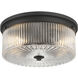 Virette 2 Light 13.25 inch Matte Black and Vintage Brass Flush Mount Ceiling Light