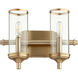 Collins 2 Light 12.75 inch Aged Brass Vanity Light Wall Light