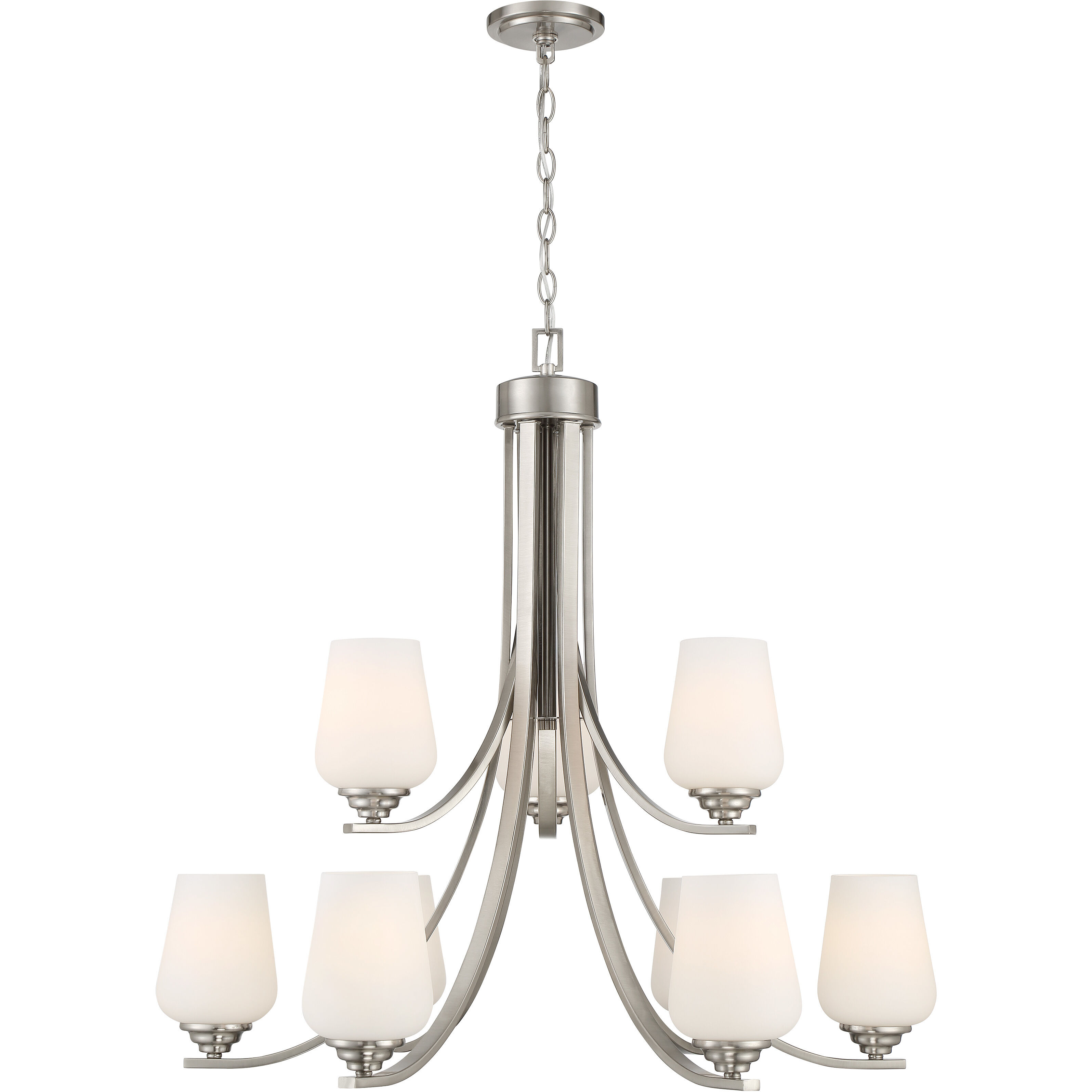 Shyloh 9 Light 31.38 inch Brushed Nickel Chandelier Ceiling Light