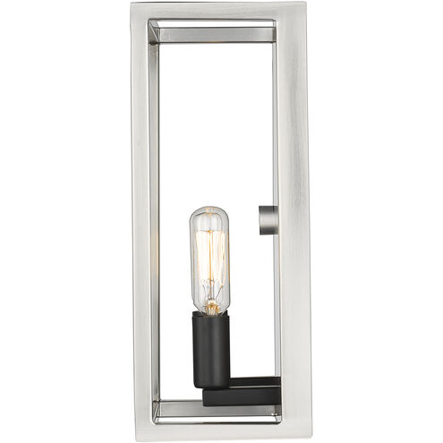 Quadra 2 Light 4.5 inch Brushed Nickel and Black Wall Sconce Wall Light