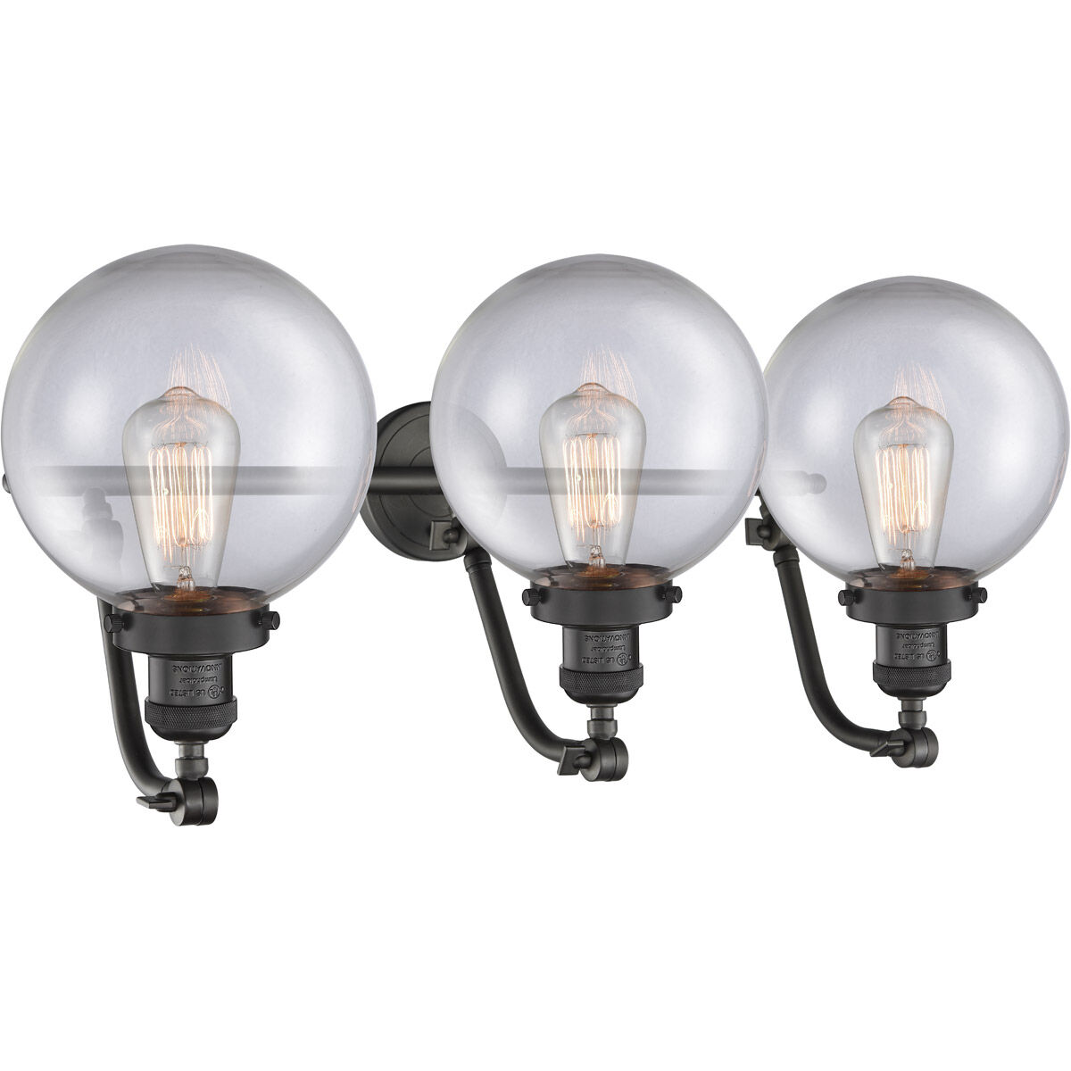 Franklin Restoration Large Beacon LED 28 inch Oil Rubbed Bronze Bath Vanity Light Wall Light in Clear Glass, Franklin Restoration