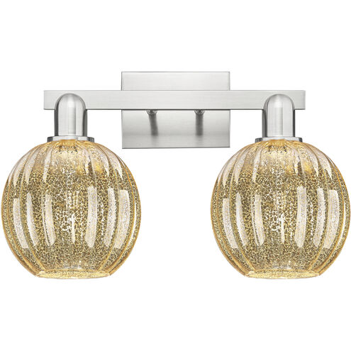 Preston 2 Light 16 inch Brushed Satin Nickel Bath Vanity Light Wall Light in Mercury Glass