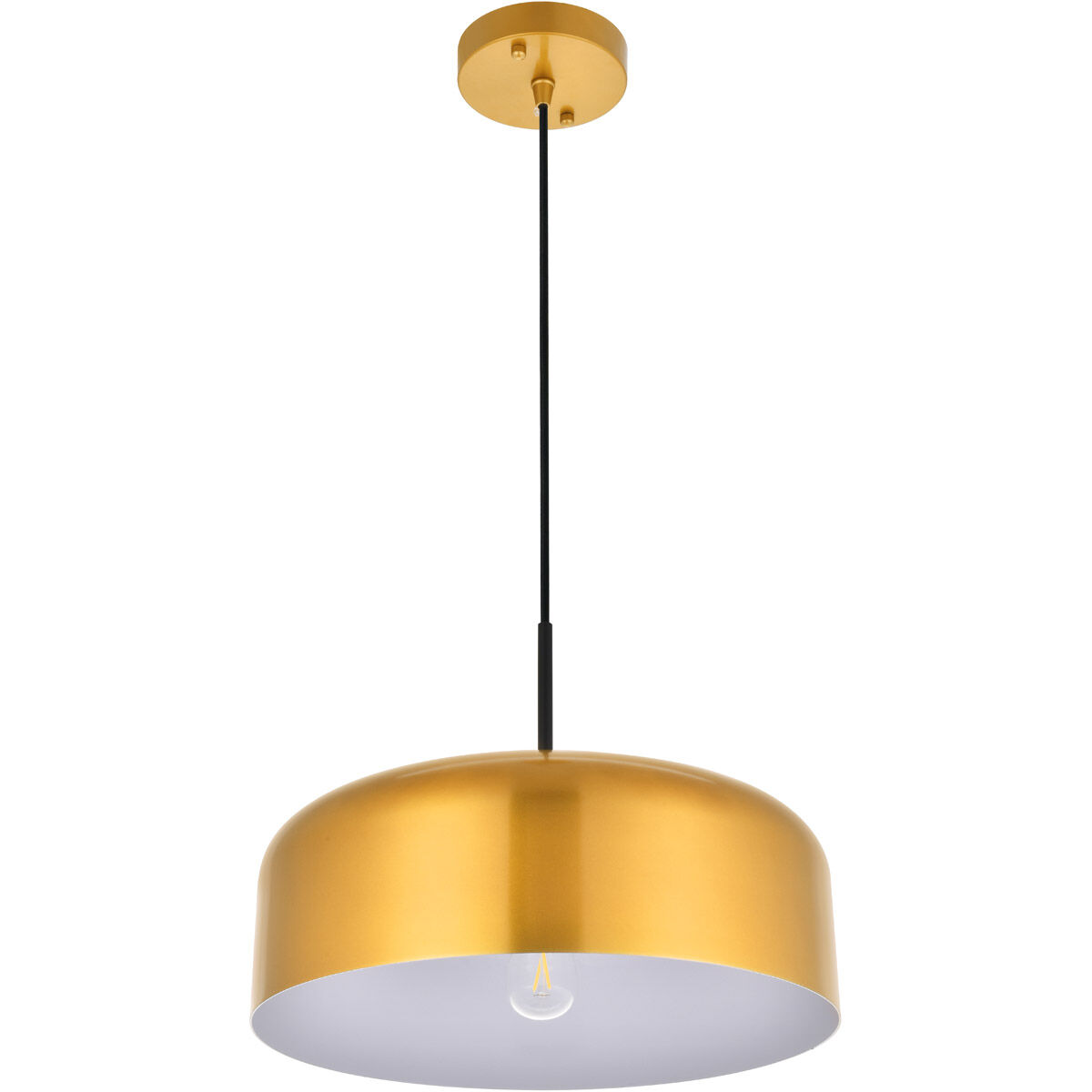Amity 1 Light 13.8 inch Satin Gold Pendant Ceiling Light