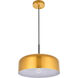 Etude 1 Light 13.8 inch Satin Gold Pendant Ceiling Light