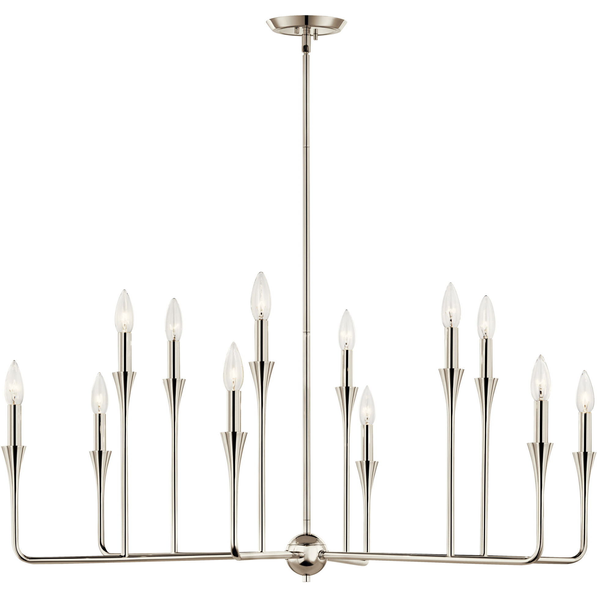 Alvaro 12 Light Polished Nickel Chandelier Multi Tier Ceiling Light, Multi Tier